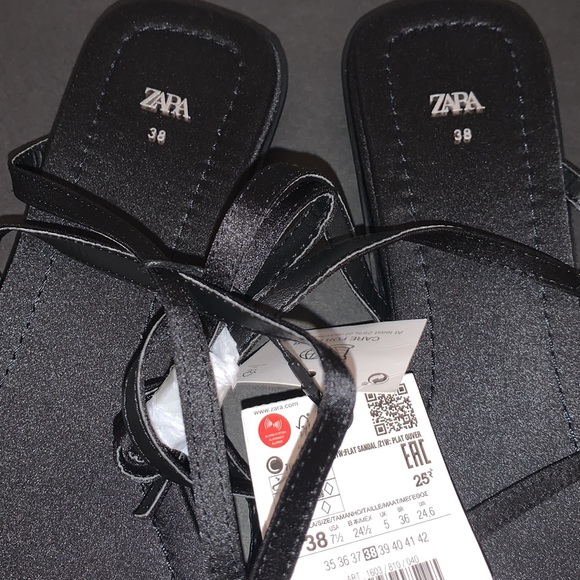 NWT Zara Sparkly low heeled toe sandal - Picture 12 of 13